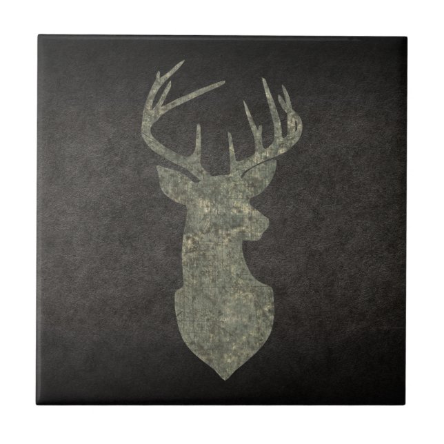Regal Buck Trophy Deer Silhouette in Camouflage Tile (Front)