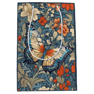 Regal Butterfly Amidst William Morris Floral Medium Gift Bag
