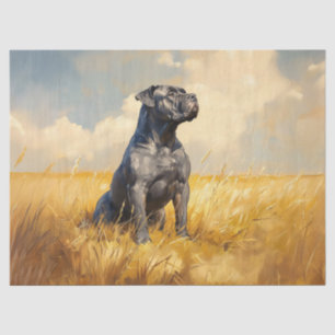 Regal Cane Corso In A Field Painting Decoupage Tissue Paper