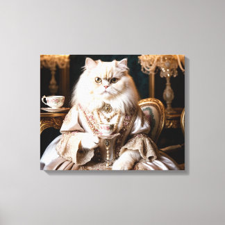Regal Cat in Gown Canvas Print