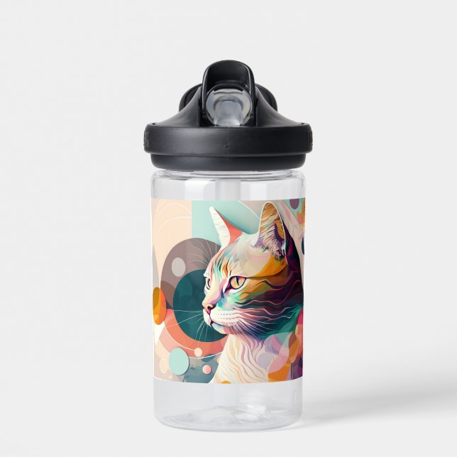 Regal Cat in Prism Colours Thermal Tumbler Water Bottle (Front)