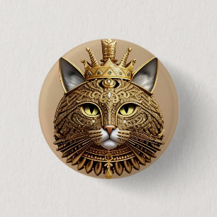 Regal Cat Profile 3 Cm Round Badge