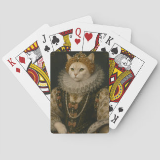 Regal Cat Queen Elizabeth I Renaissance Portrait Playing Cards