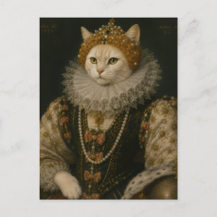 Regal Cat Queen Elizabeth I Renaissance Portrait Postcard