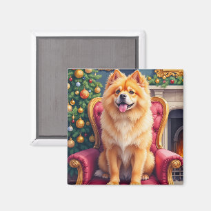 Regal Chow Chow by Grand Christmas Tree Holiday Magnet