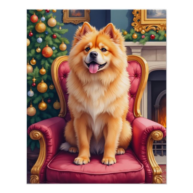 Regal Chow Chow by Grand Christmas Tree Holiday Poster (Front)