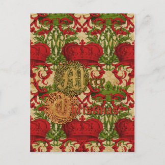 Regal Christmas Greetings Holiday Postcard