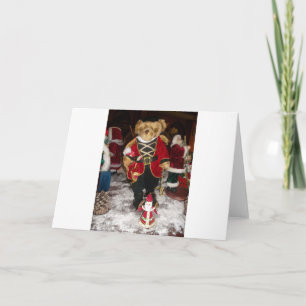 Regal Christmas Teddy Bear Holiday Art Print Card