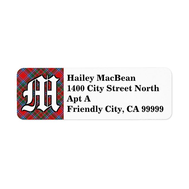 Regal Clan MacBean MacBain Tartan Monogram (Front)