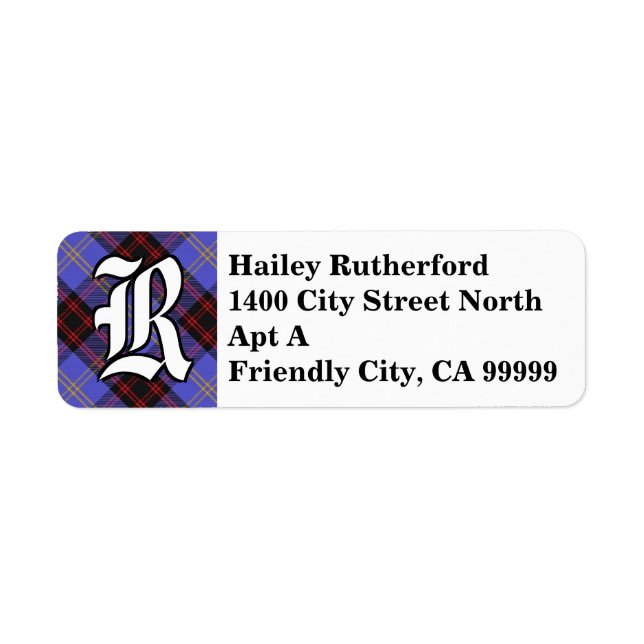 Regal Clan Rutherford Tartan Monogram (Front)