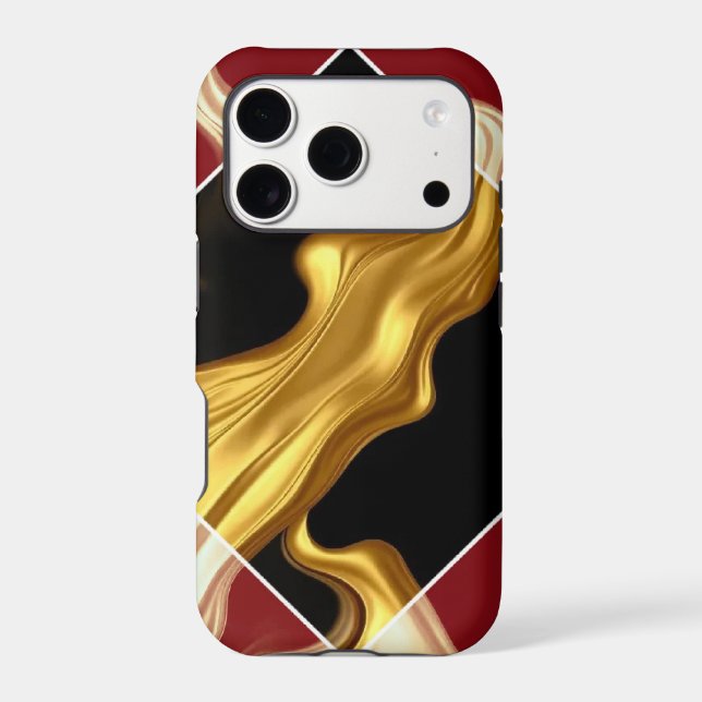 Regal Crimson Diamond: Liquid Gold Flow Luxury  (Back)