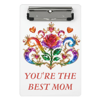 Regal Crystal Rose Diamond Crown Royal Mini Clipboard