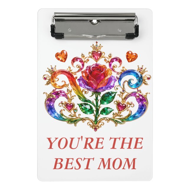 Regal Crystal Rose Diamond Crown Royal  Mini Clipboard (Front)