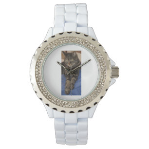 Regal Dave Women's Rhinestone White Enamel Watch