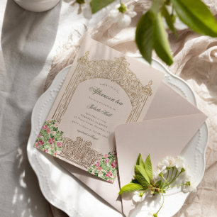 Regal Doors Elegant Faux Foil Bridal Shower Invitation