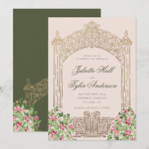 Regal Doors Elegant Faux Foil Wedding Invitation