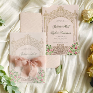 Regal Doors Elegant Faux Foil Wedding Invitation