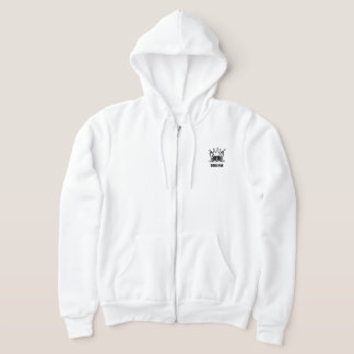 Regal Dream: White Sweatshirt with Crowned Cat