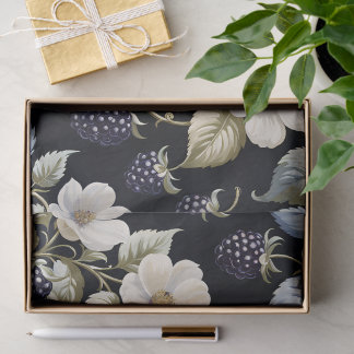 Regal Elegance Blackberry & Blooms Tissue Paper