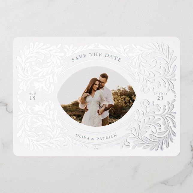 Regal Embellished Save The Date Photo Frame Dusty (Front)