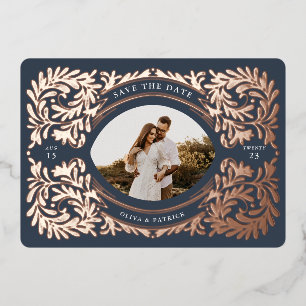 Regal Embellished Save The Date Photo Frame Navy