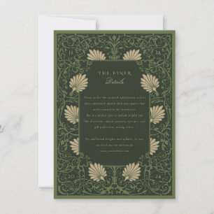 Regal Emerald Green Antique Gold Baroque Details Invitation