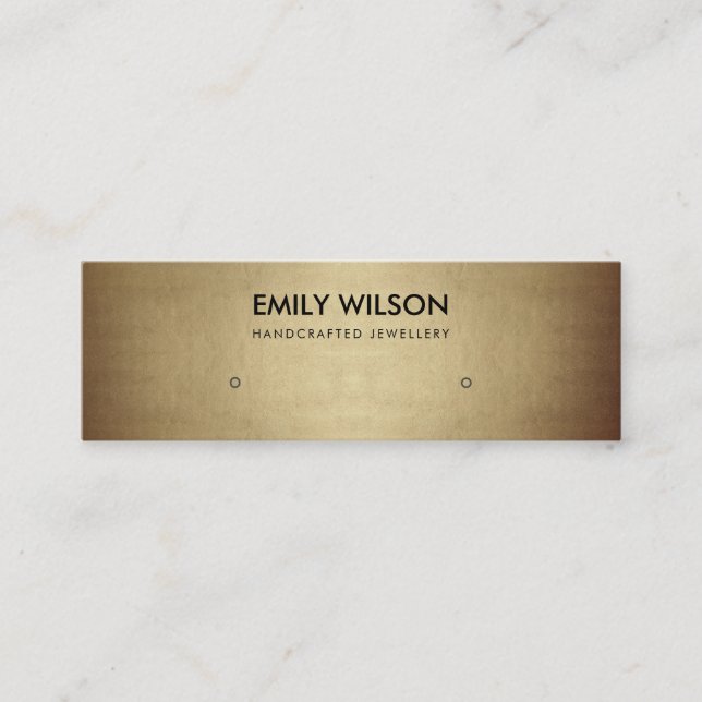 REGAL FAUX GOLD COPPER STUD EARRING DISPLAY LOGO MINI BUSINESS CARD (Front)