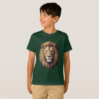 Regal Geometric Lion - Mosaic Art T-Shirt