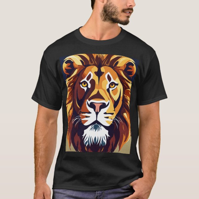 "Regal Geometric Lion T-Shirt Collection" (Front)