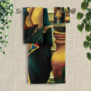 Regal Gold Ancient Egyptian Queen Mythology Bath Towel Set