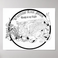 Regal Gold Gryphon Colouring Page Poster