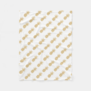 Regal Gold Pineapple Fleece Blanket