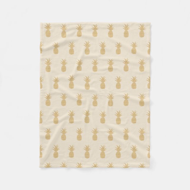 Regal Gold Pineapple Fleece Blanket (Front)