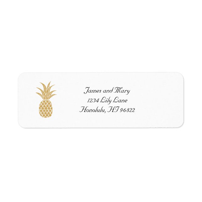 Regal Gold Pineapple Return Address Label (Front)