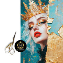 Regal Gold Queen Decoupage Womens History Month