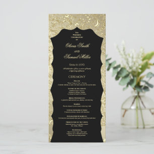 Regal Golden Damask Wedding Program Programme