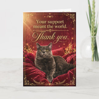Regal Gratitude Cat Thank You Card
