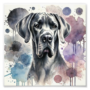 Regal Great Dane Watercolor Print