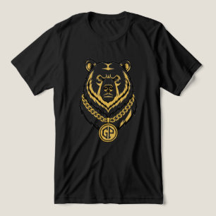 Regal Grizzly Patriarch Gold Chain Bear Streetwear Tri-Blend Shirt