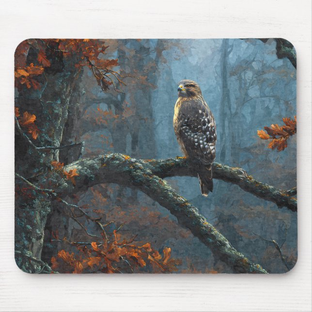 Regal Hawk Blue Forest Branch Mousepad (Front)