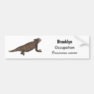 Regal horned lizard cartoon illustration  bumper sticker