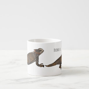 Regal horned lizard cartoon illustration espresso cup