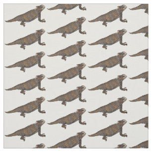 Regal horned lizard cartoon illustration fabric