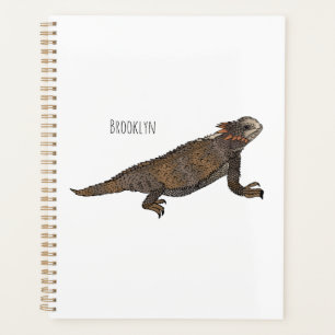 Regal horned lizard cartoon illustration planner