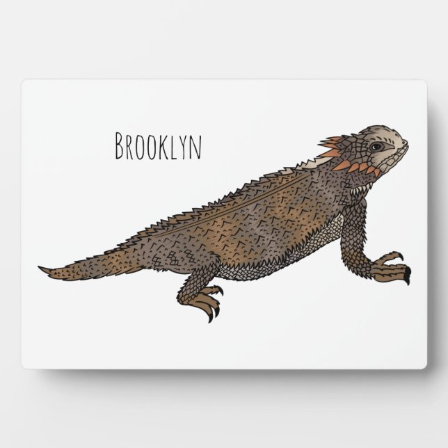 Regal horned lizard cartoon illustration  plaque (Front)