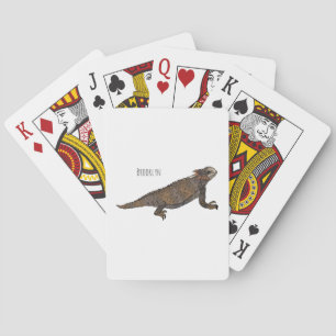 Regal horned lizard cartoon illustration  playing cards