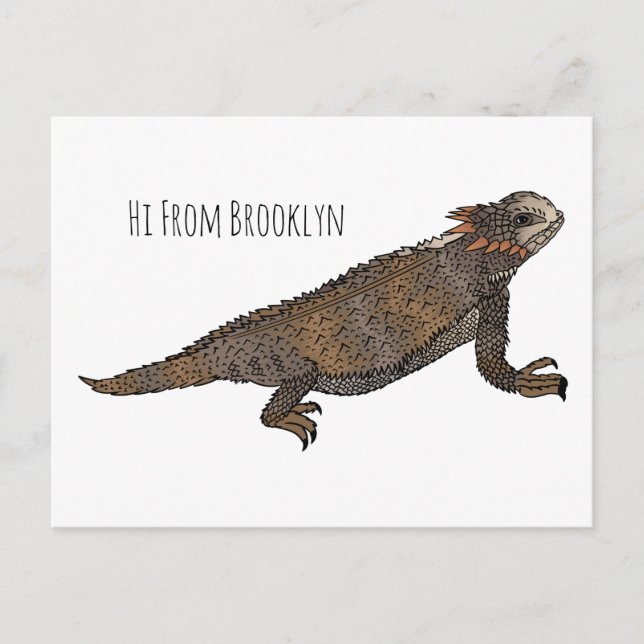 Regal horned lizard cartoon illustration postcard (Front)