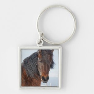 Regal Icelandic Horse Headshot Key Ring