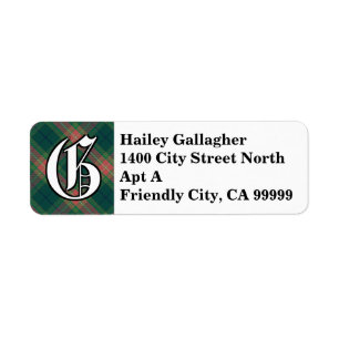 Regal Irish Clan Gallagher Tartan Monogram