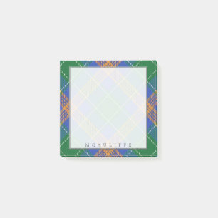 Regal Irish Clan MacAuliffe McAuliffe Tartan Post-it Notes